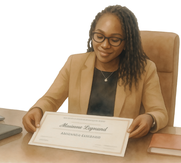 Patricia avec diplôme